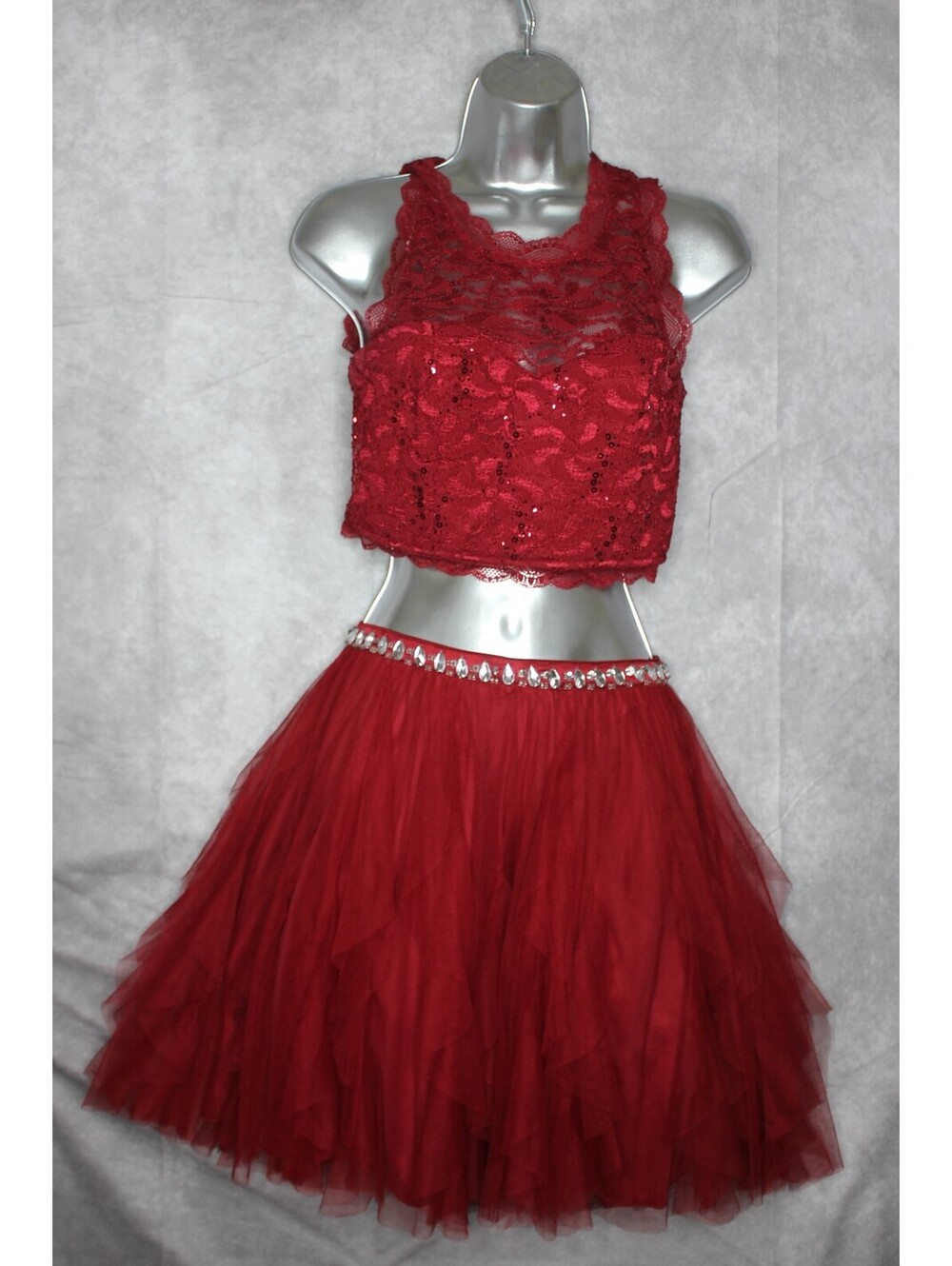 Homecoming Prom Dance Party Formal Lace Tulle Two-Piece Juniors Size 3